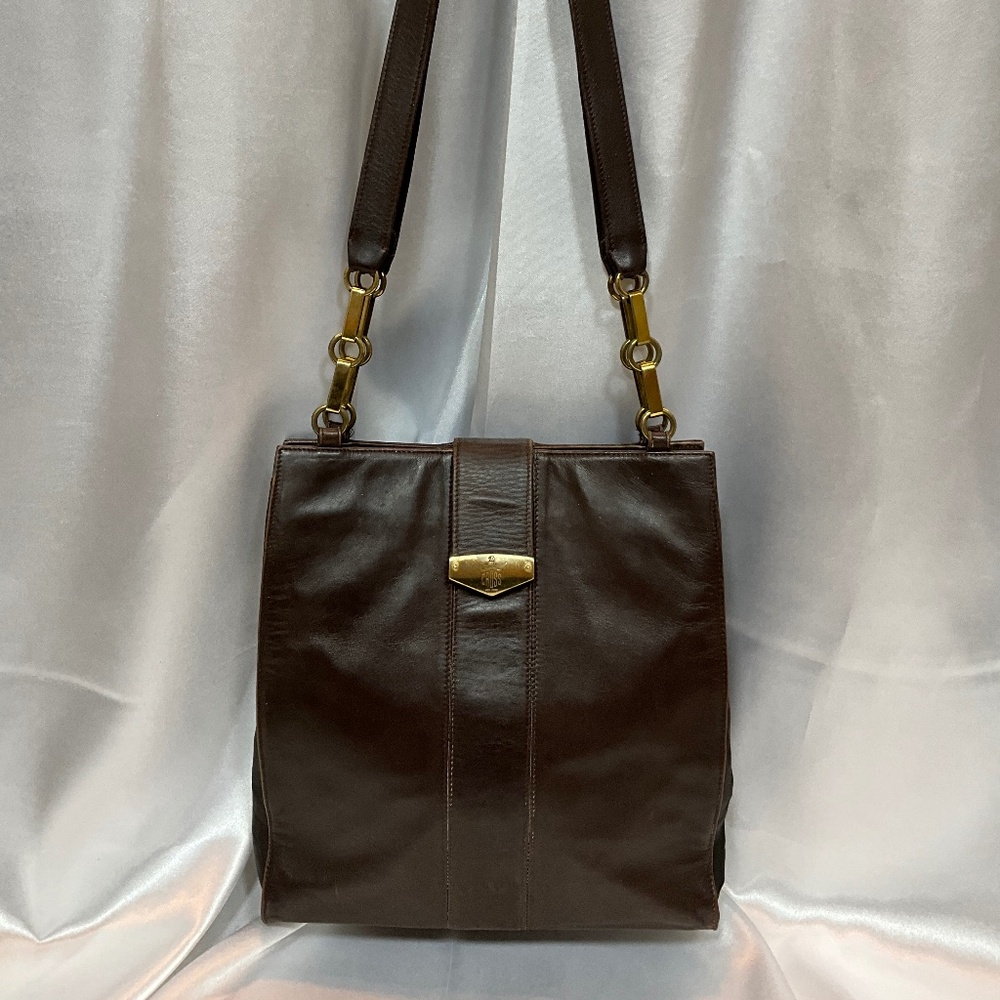 Mark Cross brown leather handbag H2g